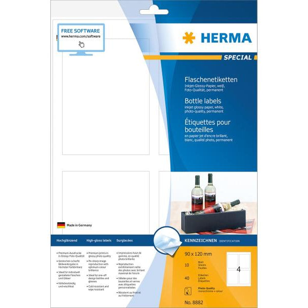 HERMA Flaschen-Etiketten 8882 90 x 120 mm