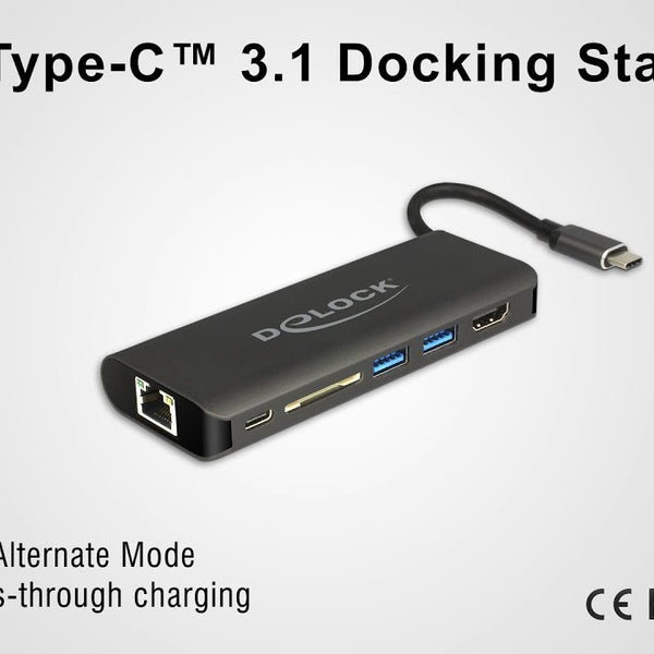Delock Dockingstation USB3.1 Typ-C – HDMI/LAN/SD/USB-A/USB-C PD