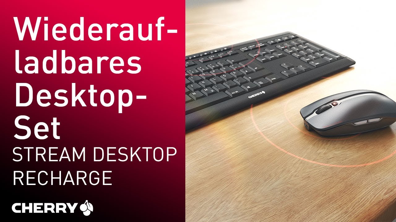 Cherry Tastatur-Maus-Set Desktop Recharge