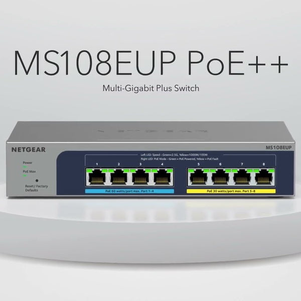 Netgear PoE++ Switch MS108EUP-100EUS 8 Port