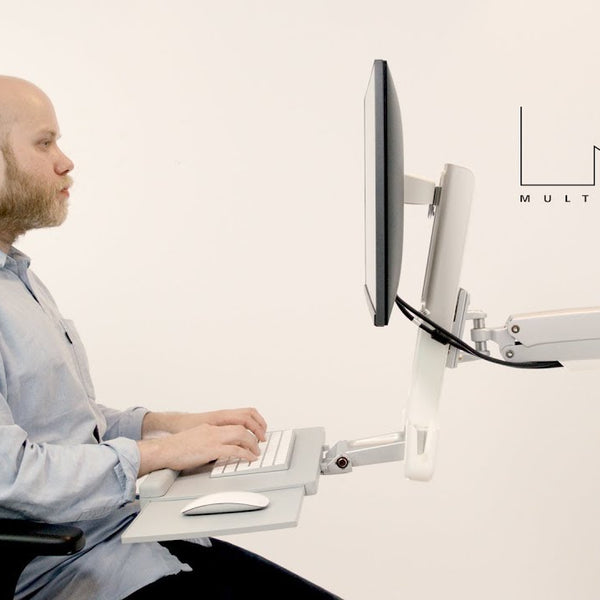 Multibrackets Tischhalterung Arm single Extended 4368 bis 8 kg – Weiss