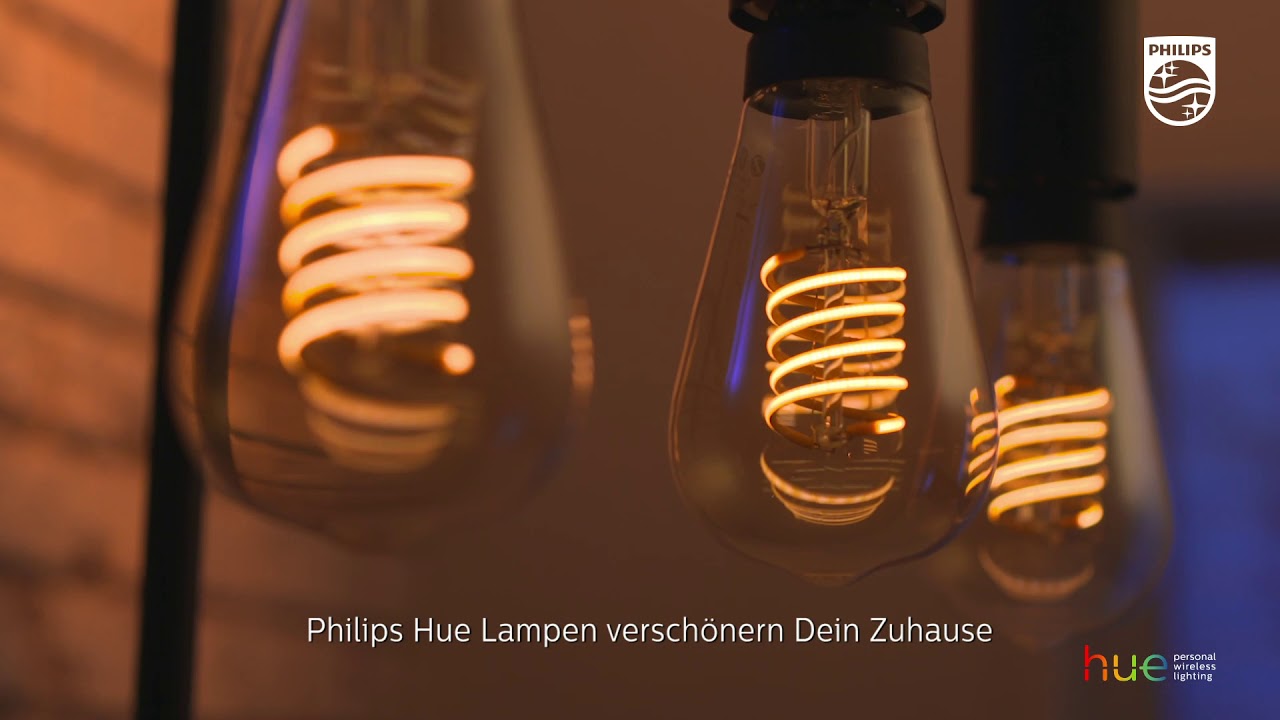 Philips Hue Leuchtmittel White E27 Einzelpack Edison Filament 550 lm