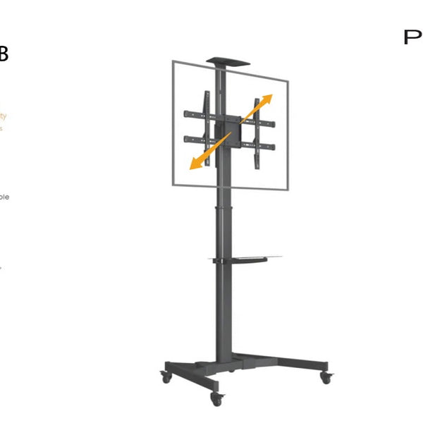 PureMounts TV-Trolley PM-CART-70B Schwarz