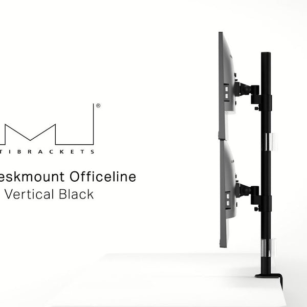 Multibrackets Tischhalterung Officeline Dual Vertical bis 8 kg – Schwarz