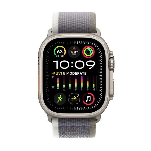 Apple Watch Ultra 2 GPS + Cellular (Titan Silbergrau) - 49mm - Trail Loop M/L Grün/Grau