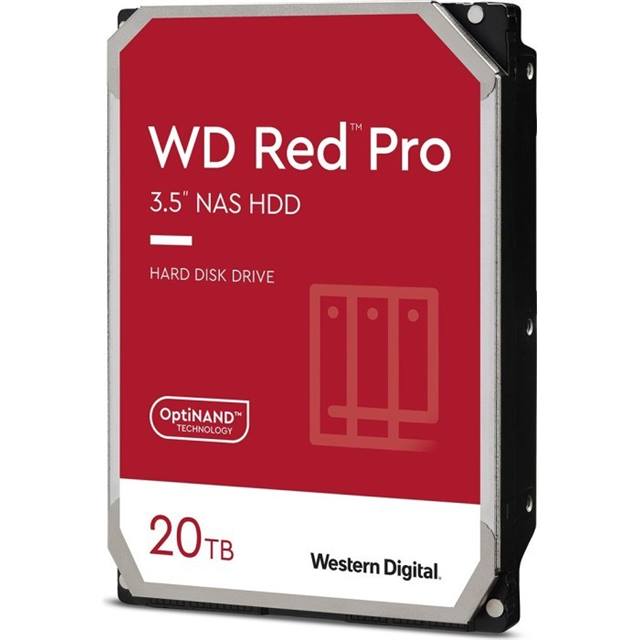 WD Red Pro NAS Hard Drive - 20TB - 3.5", SATA, 7.2k, 512MB