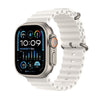 Apple Watch Ultra 2 GPS + Cellular (Titan Silbergrau) - 49mm - Ocean Armband Weiss