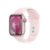 Apple Watch Series 9 GPS + Cellular (Aluminium Mitternacht) - 45mm - Sportarmband M/L Hellrosa