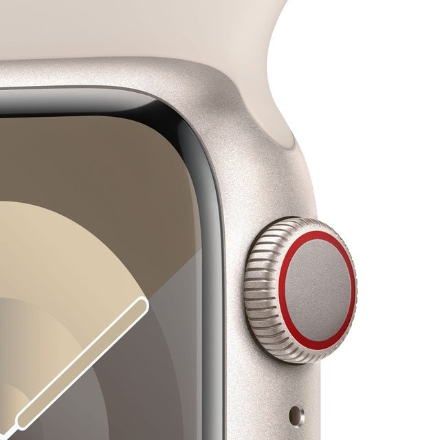 Apple Watch Series 9 GPS + Cellular (Aluminium Mitternacht) - 45mm - Sportarmband M/L Polarstern