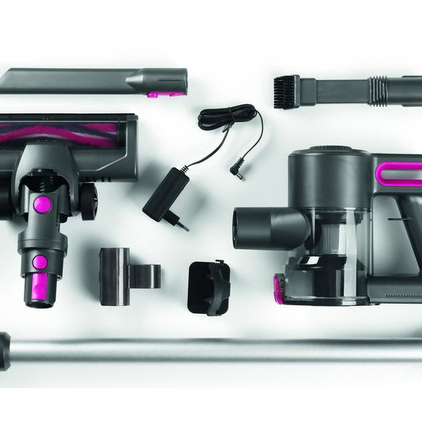 MAXXMEE Akku-Hand- und Stielsauger Zyklon 22.2 V, Anthrazit/Pink