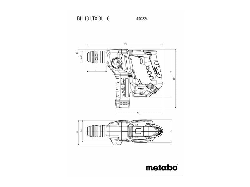 Metabo Bohrhammer BH 18 LTX BL 16 Kit