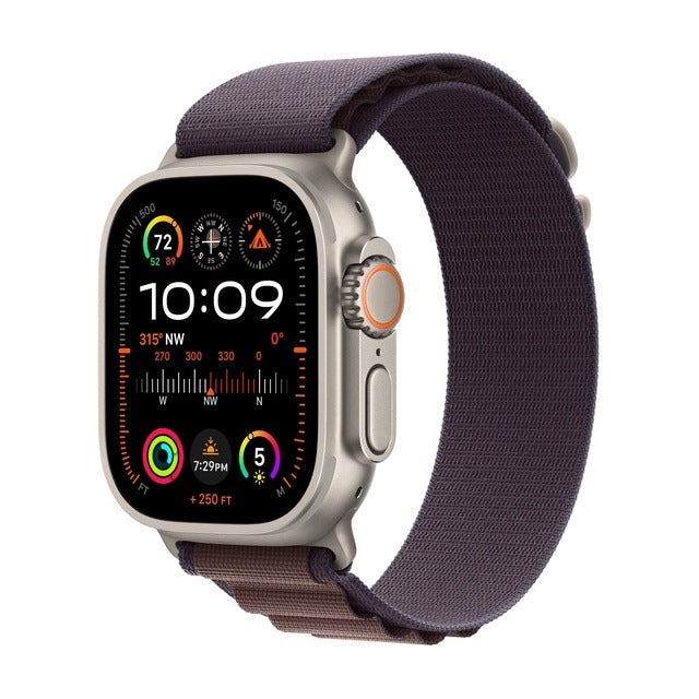 Apple Watch Ultra 2 GPS + Cellular (Titan Silbergrau) - 49mm - Alpine Loop Medium Indigo