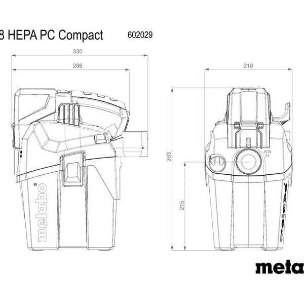 Metabo Akku-Nass-/Trockensauger AS 18 HEPA PC COMPACT Solo