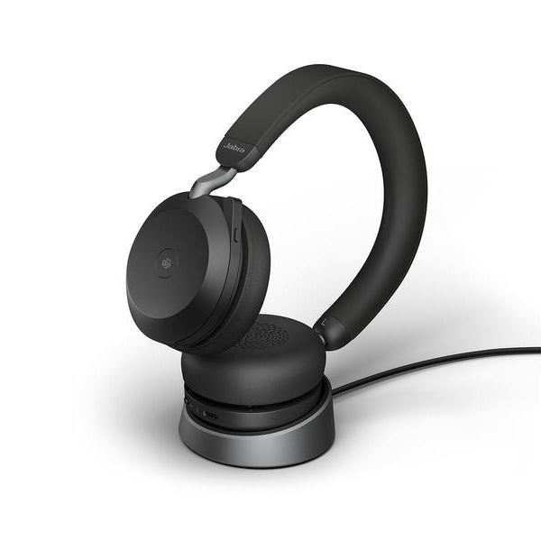 Jabra Headset Evolve2 75 Duo MS Schwarz, USB-A, inkl. Ladestation