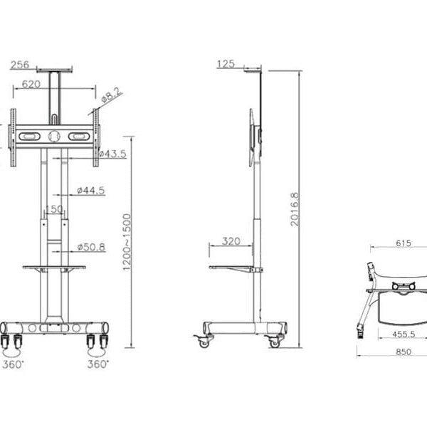 Audioraq TV-Trolley ECO+ Schwarz