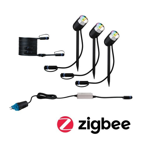Paulmann Gartenleuchte Plug & Shine Pike 40° RGBW Basis, ZigBee