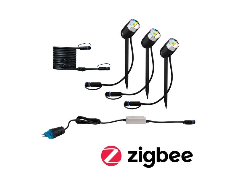 Paulmann Gartenleuchte Plug &amp; Shine Pike 40° RGBW Basis, ZigBee