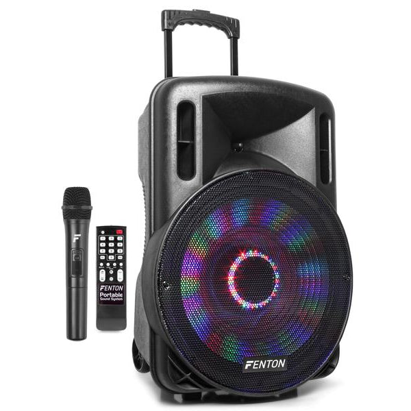 Fenton Lautsprecher FT15LED Aktiv Trolley-Speaker