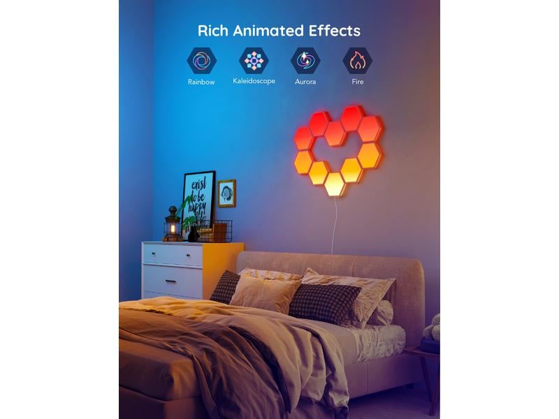 Govee Panelleuchte Glide Hexa, 10er, RGBIC