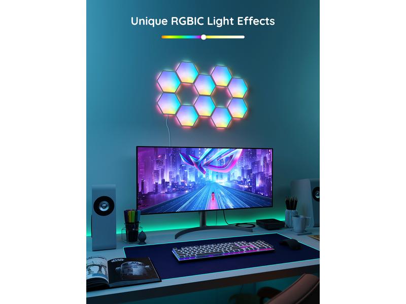 Govee Panelleuchte Glide Hexa, 10er, RGBIC