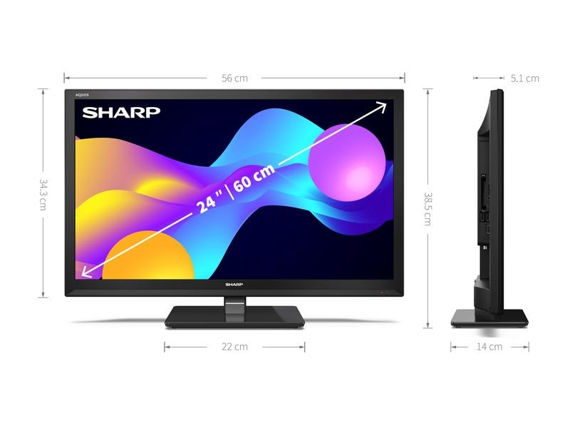 Sharp TV 24EE3E 24", 1366 x 768 (WXGA), LED-LCD