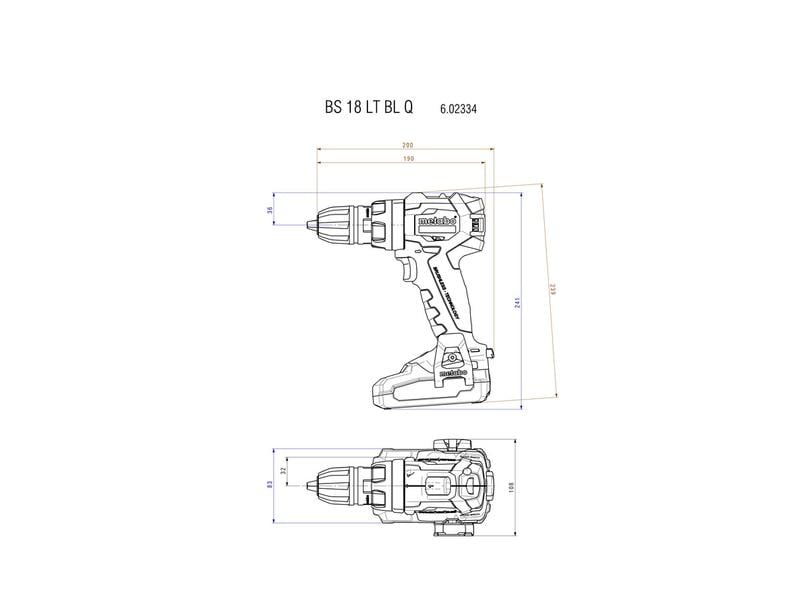 Metabo Akku-Bohrschrauber BS 18 LT BL Q, Kit