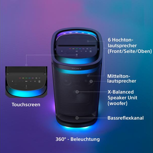 Sony Bluetooth Speaker SRS-XV900 Schwarz