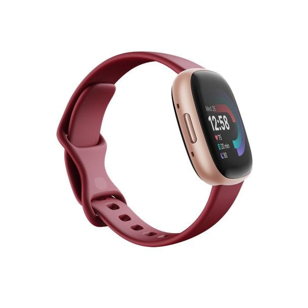 Fitbit GPS-Sportuhr Versa 4 Smartwatch Dunkelrot/Rosa