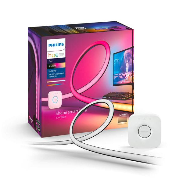 Philips Hue Play Gradient PC Lightstrip 3X 24/27 Starter Set + Bridge