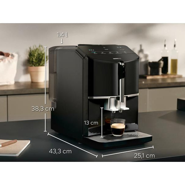 Siemens Kaffeevollautomat EQ300 Klavierlack schwarz TF301E19