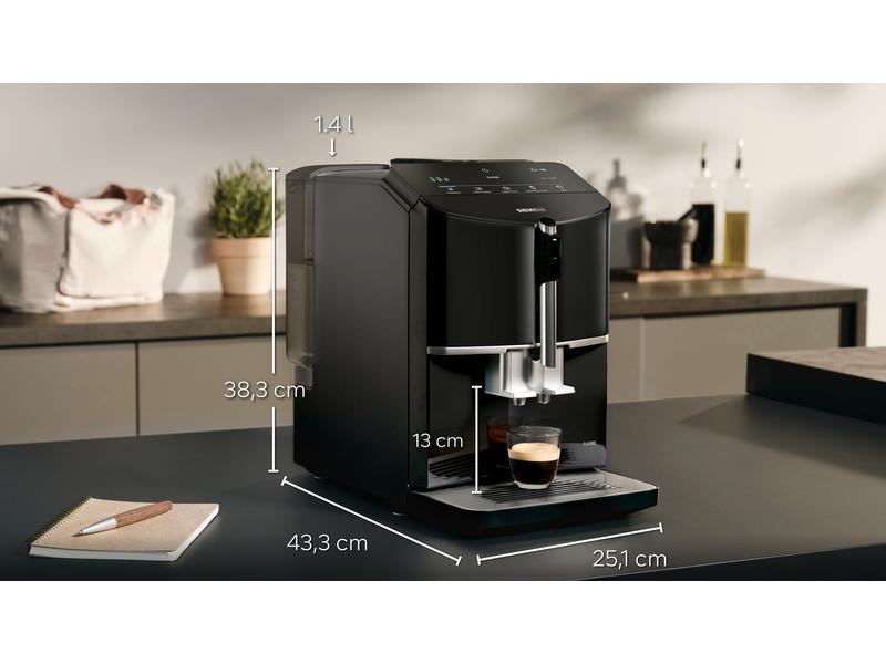 Siemens Kaffeevollautomat EQ300 Klavierlack schwarz TF301E19