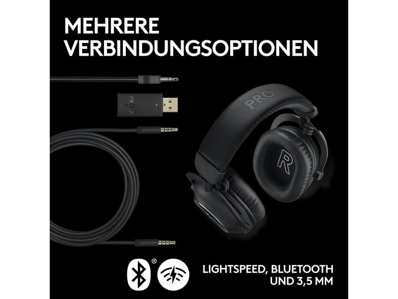Logitech Headset G Pro X 2 Wireless Lightspeed Gaming Schwarz