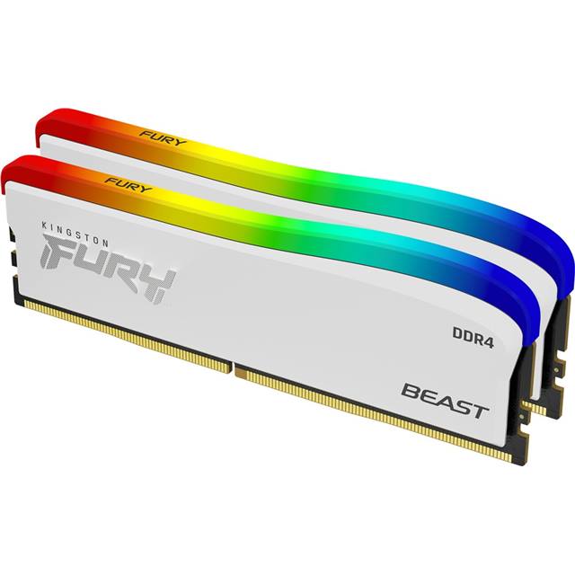 Kingston Fury Beast RGB SE, DDR4, 32GB (2 x 16GB), 3600MHz - weiss