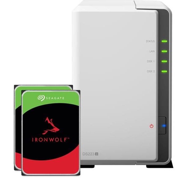 Synology NAS DS223j 2-bay Seagate Ironwolf 16 TB