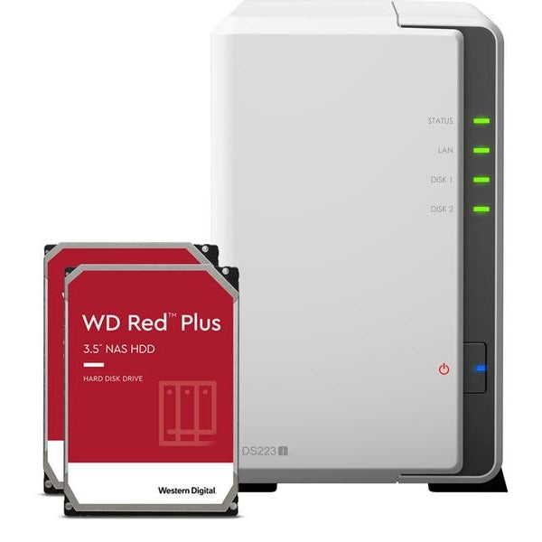 Synology NAS DS223j 2-bay WD Red Plus 24 TB