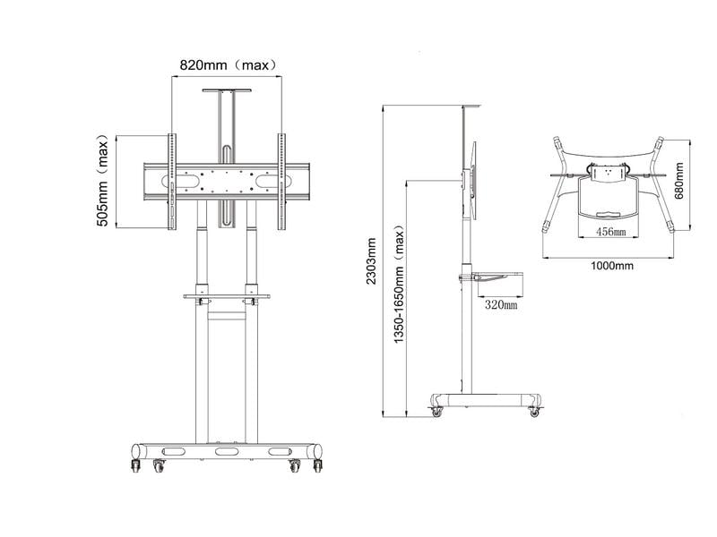 Audioraq TV-Trolley ECO+ 1381 Schwarz