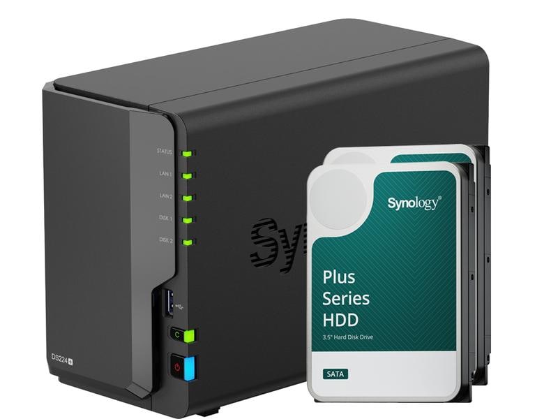 Synology NAS DiskStation DS224+ 2-bay Synology Plus HDD 16 TB