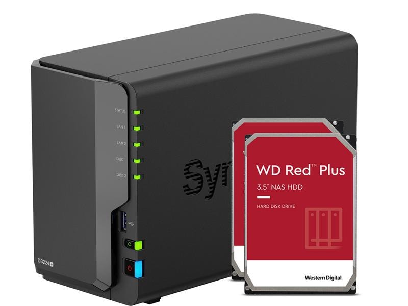 Synology NAS DiskStation DS224+ 2-bay WD Red Plus 20 TB