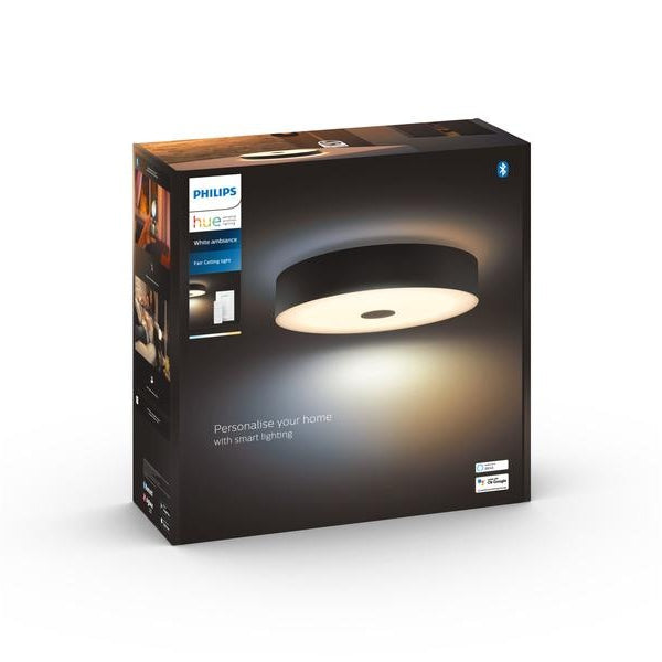 Philips Hue White Amb. Fair Deckenleuchte schwarz 2750 lm + Dimmschalter