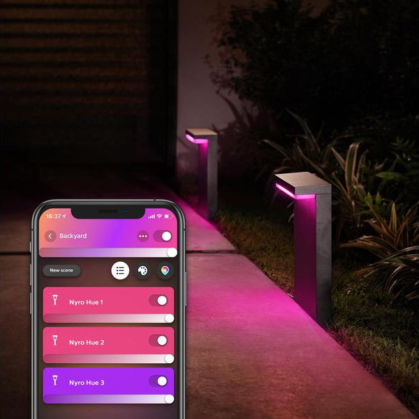 Philips Hue White & Color Ambiance Outdoor Nyro Sockelleuchte Schwarz