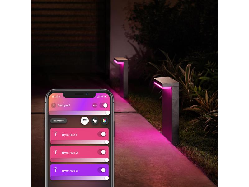 Philips Hue White &amp; Color Ambiance Outdoor Nyro Sockelleuchte Schwarz