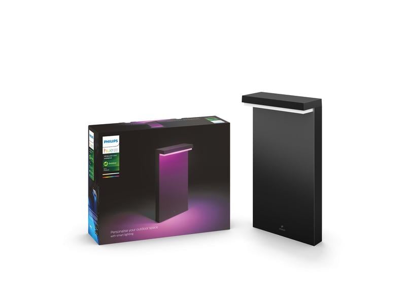Philips Hue White &amp; Color Ambiance Outdoor Nyro Sockelleuchte Schwarz