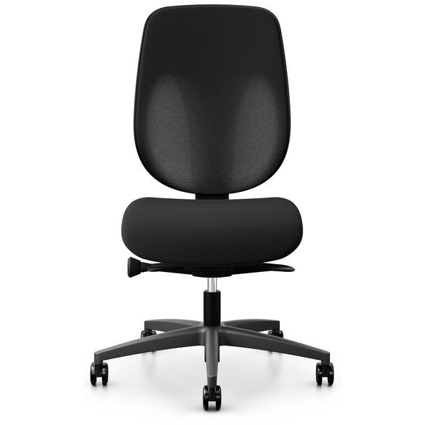 Giroflex Bürostuhl 353 mit Netzrücken, ohne Armlehnen, Schwarz