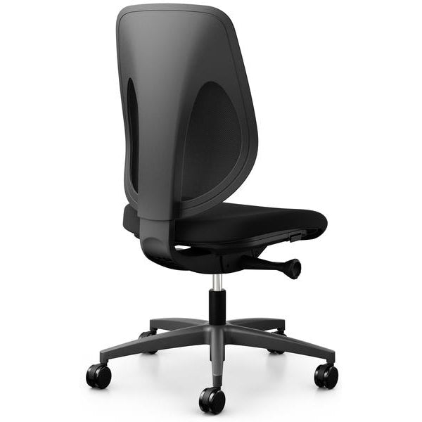 Giroflex Bürostuhl 353 mit Netzrücken, ohne Armlehnen, Schwarz