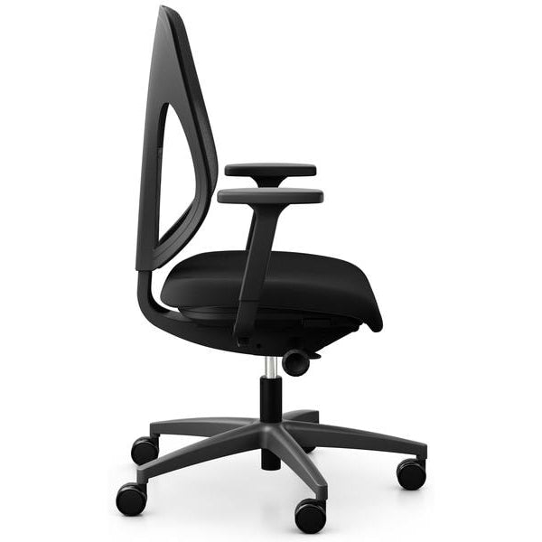 Giroflex Bürostuhl 353 mit Netzrücken und Armlehnen, Schwarz