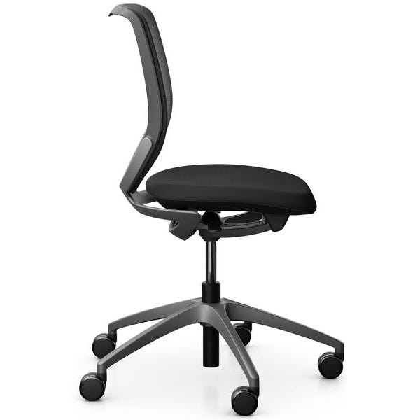 Giroflex Bürostuhl 313 mit Netzrücken, ohne Armlehnen, Schwarz