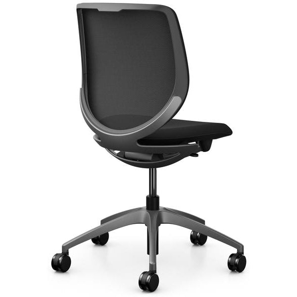 Giroflex Bürostuhl 313 mit Netzrücken, ohne Armlehnen, Schwarz