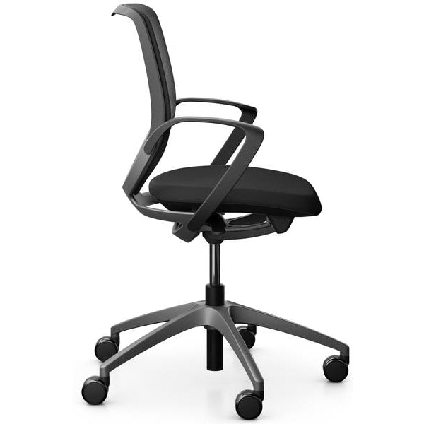 Giroflex Bürostuhl 313 mit Netzrücken und Armlehnen, Schwarz