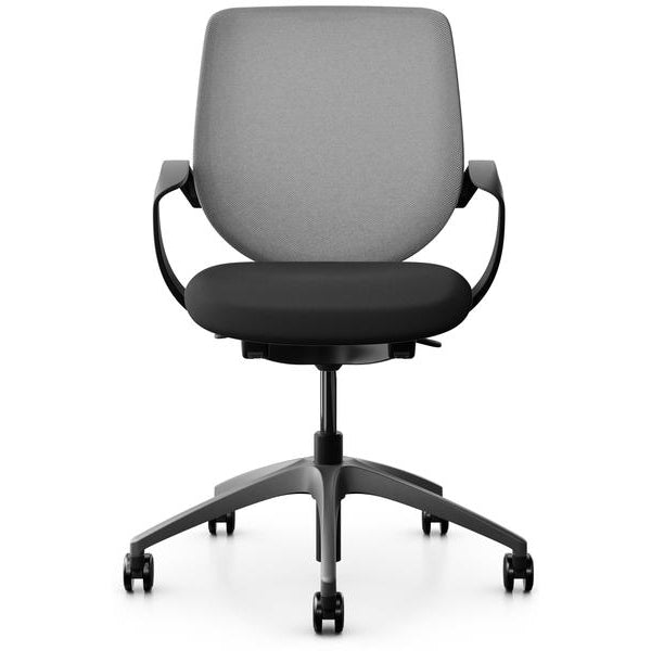 Giroflex Bürostuhl 313 mit Netzrücken und Armlehnen, Grau