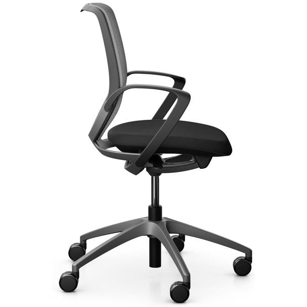 Giroflex Bürostuhl 313 mit Netzrücken und Armlehnen, Grau